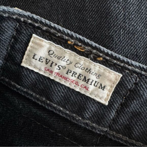 LEVI’S 501 Wise Up Black High Rise Original Denim Jeans Shorts Distressed Sz 26 - Picture 12 of 15